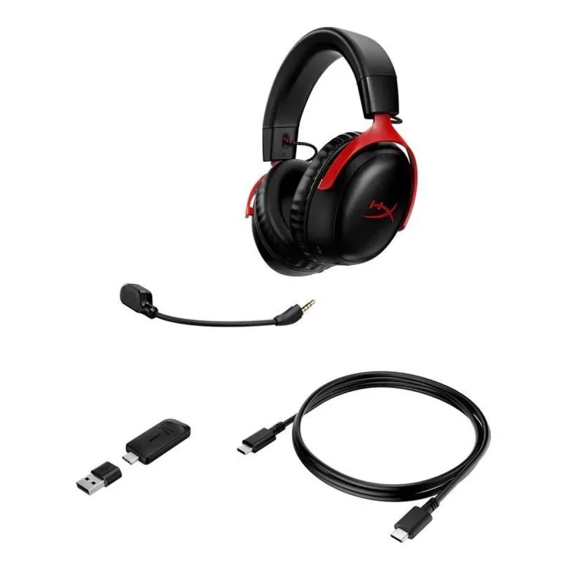 HyperX Cloud III S A59Z0AA Siyah-Kırmızı Kablosuz Kulak Üstü Oyuncu Kulaklığı