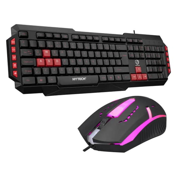 HYTECH HYK-46 GAMY COMBO SİYAH USB KIRMIZI TUŞLU Q GAMİNG OYUNCU KLAVYE + MOUSE SET