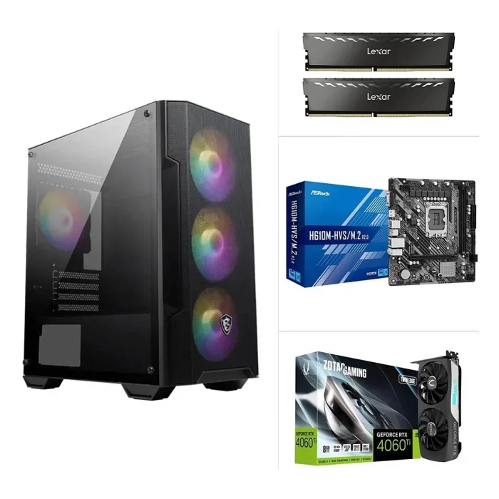 İ5-12400F H610M 16 GB RAM 500 GB M.2 SSD 4060 Tİ RTX EKRAN KARTI RAMPAGE 700W KASA