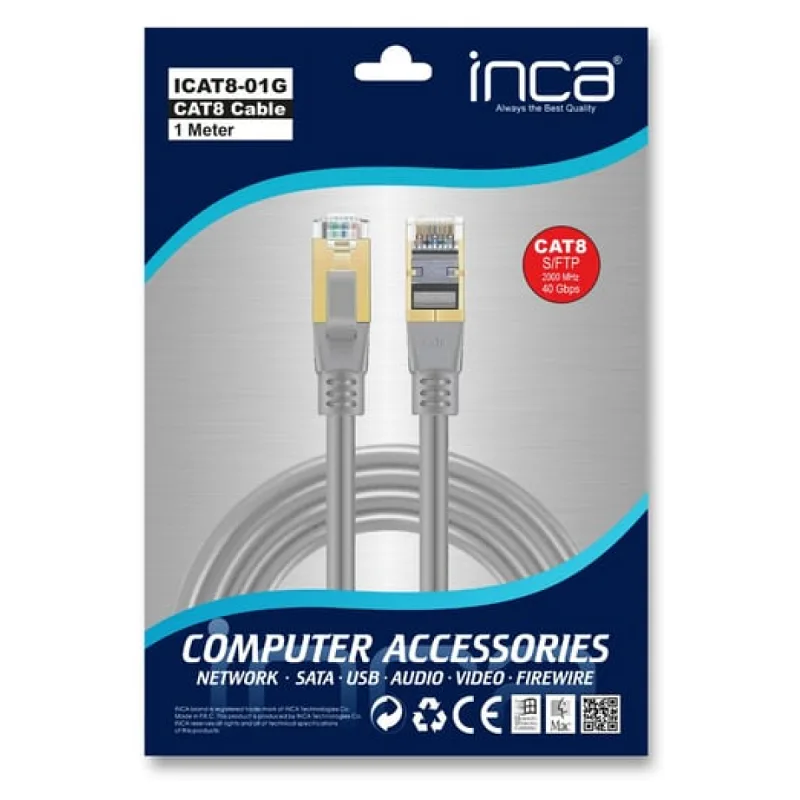 Inca ICAT8-10G 10 m CAT8 Patch Kablo