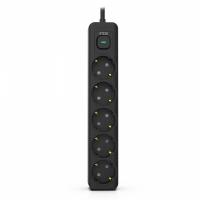 INCA IPW-44SY3 5 PORT AKIM KORUMALI LED TUŞLU PRİZ 3M - SİYAH