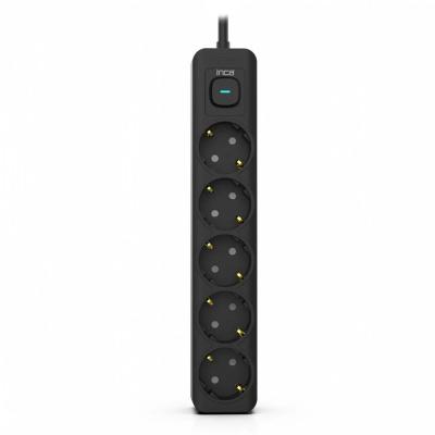 INCA IPW-44SY3 5 PORT AKIM KORUMALI LED TUŞLU PRİZ 3M - SİYAH