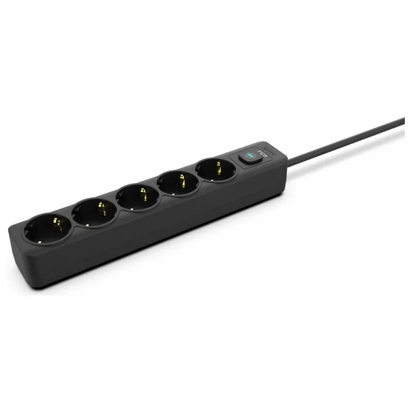 INCA IPW-44SY3 5 PORT AKIM KORUMALI LED TUŞLU PRİZ 3M - SİYAH