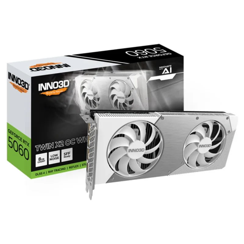 Inno3D RTX 5060 Twin X2 OC White N50602-08D7X-195070W 128 Bit GDDR7 8 GB Ekran Kartı