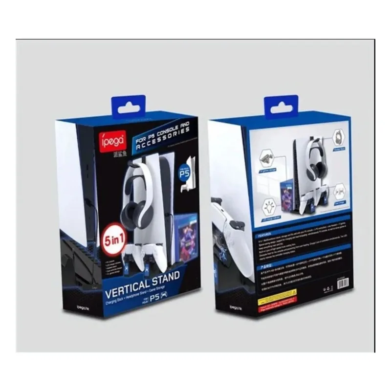İPEGA PS5 PLAYSTATION 5 DİKEY ŞARJ STANDI VERTİCAL CHARGİNG DOCK 5 IN1 VERTİCAL STAND