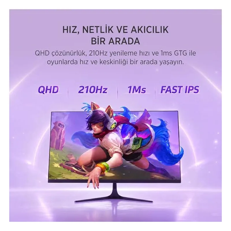 James Donkey Velor Q60 27″ 210Hz 1Ms GTG Fast IPS QHD 2K 10 Bit Gaming Monitör