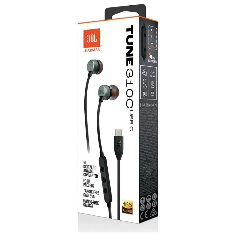 JBL Tune 310C Siyah Type-C Kablolu Kulak İçi Kulaklık
