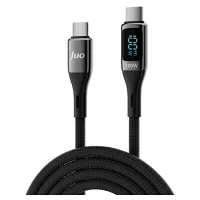 Juo 100W 5A QC4.0 Dijital Led Ekranlı E-Mark Çipli USB PD Type-C Hızlı Şarj ve Data Kablosu 2 Metre