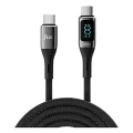 Juo 100W 5A QC4.0 Dijital Led Ekranlı E-Mark Çipli USB PD Type-C Hızlı Şarj ve Data Kablosu 2 Metre