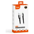 Juo 12W Dijital Led Ekranlı USB-A to Lightning iPhone iPad Örgülü Hızlı Şarj ve Data Kablosu 2 Metre