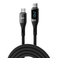 Juo 240W Dijital Led Ekranlı E-Mark Çipli PD 3.1 USB Type-C to Type-C Hızlı Şarj ve Data Kablosu 1 Metre