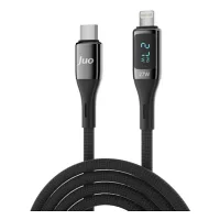 Juo 27W Dijital Led Ekranlı USB Type-C to Lightning iPhone iPad Hızlı Şarj ve Data Kablosu 1 Metre