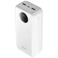 Juo 30000mAh 22.5W Dijital Led Ekranlı Taşınabilir Hızlı Şarj Cihazı Powerbank Beyaz