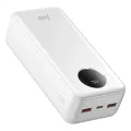 Juo 30000mAh 22.5W Dijital Led Ekranlı Taşınabilir Hızlı Şarj Cihazı Powerbank Beyaz