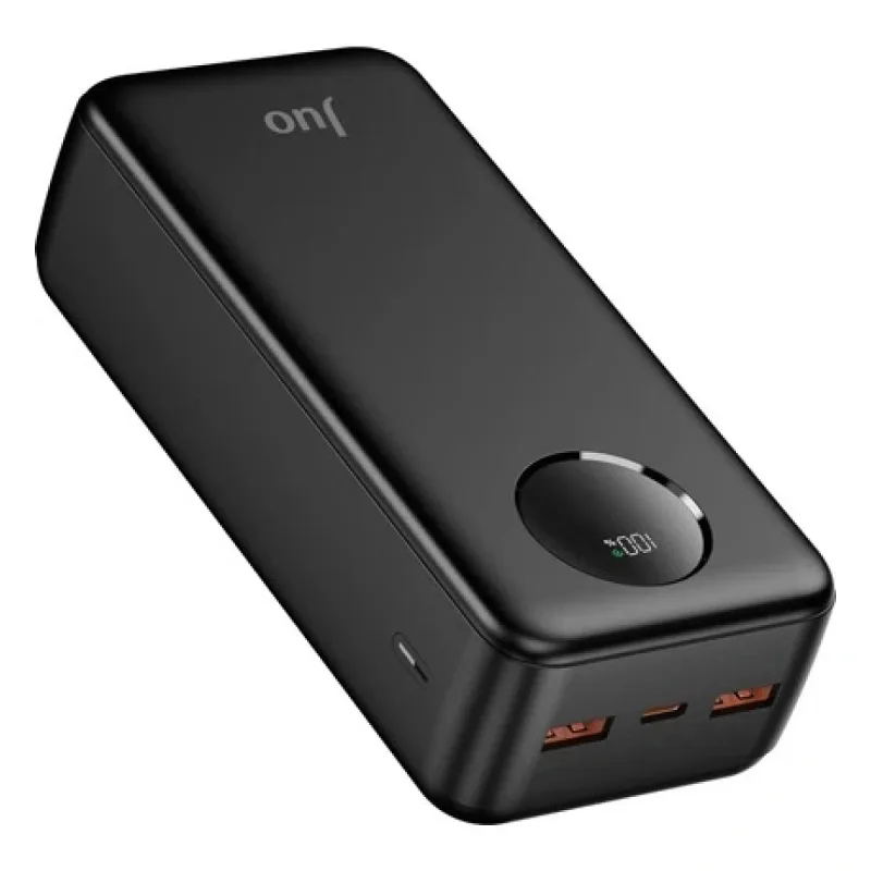 Juo 30000mAh 22.5W Dijital Led Ekranlı Taşınabilir Hızlı Şarj Cihazı Powerbank Siyah