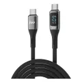 Juo 60W Dijital Led Ekranlı Örgülü USB Type-C to Type-C Hızlı Şarj ve Data Kablosu 2 Metre