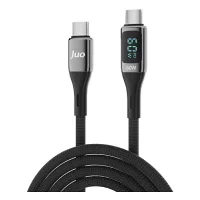 Juo 60W Dijital Led Ekranlı Örgülü USB Type-C to Type-C Hızlı Şarj ve Data Kablosu 2 Metre