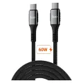 Juo 60W USB Type-C to Type-C Örgülü PD Hızlı Şarj ve Data Kablosu 1 Metre