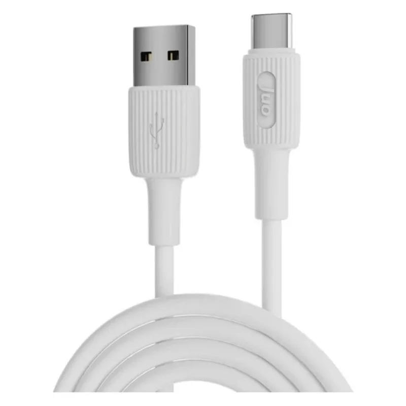 Juo 66W USB-A to USB Type-C Silikon Hızlı Şarj ve Data Kablosu 1 Metre Beyaz