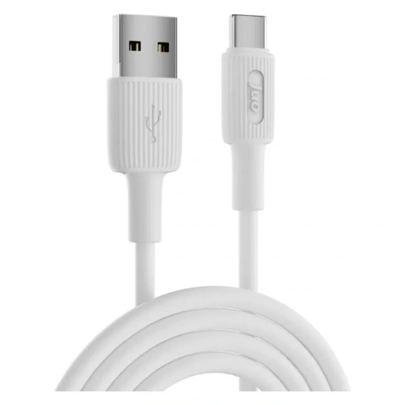 Juo 66W USB-A to USB Type-C Silikon Hızlı Şarj ve Data Kablosu 1 Metre Beyaz