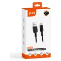 Juo 66W USB-A to USB Type-C Silikon Hızlı Şarj ve Data Kablosu 1 Metre Siyah