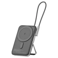 Juo Magsafe Powerbank 10000mAh Standlı 20W Dahili Type-C Kablolu Taşınabilir Hızlı Şarj Cihazı Siyah