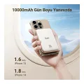 Juo Magsafe Powerbank 10000mAh Standlı 20W Dahili Type-C Kablolu Taşınabilir Hızlı Şarj Cihazı Beyaz