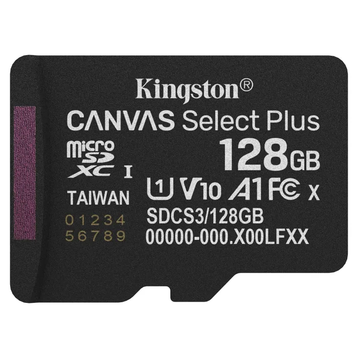 Kingston Canvas Select Plus SDCS3/128GB Class 10 UHS-I U1 A1 V10 128 GB Micro SD Kart