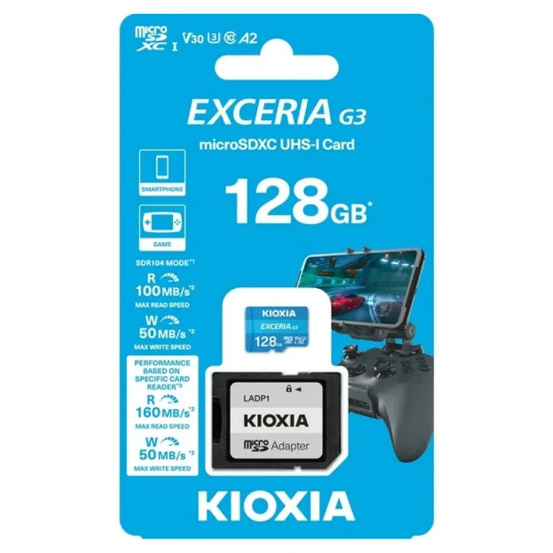 Kioxia Exceria G3 LMEX3L128GG2 Class 10 UHS-I U3 A2 V30 128 GB Micro SD Kart
