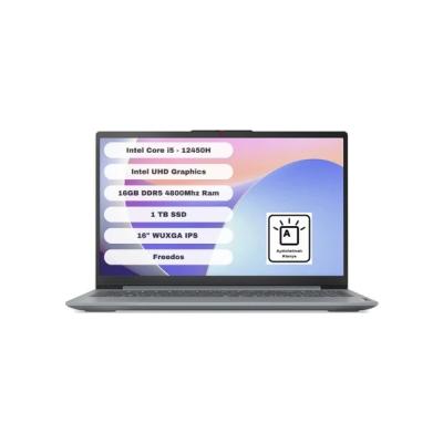 Lenovo Ideapad Slim 3 16IAH8 83ES003QTR Intel Core I5 12450H 16GB 1tb SSD 16" Wuxga Freedos Gri Taşınabilir Bilgisayar