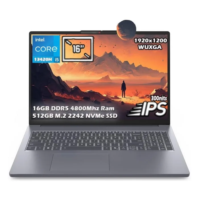Lenovo IdeaPad Slim 3 16IRH10 Intel Core i5-13420H 16GB 512 GB SSD 16'' WUXGA IPS Panel 83K2001FTR