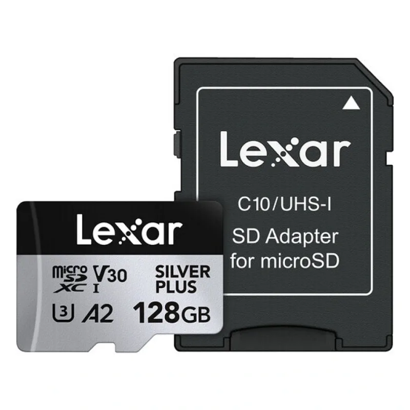 Lexar Professional Silver Plus LMSSIPL128G Class 10 UHS-I U3 A2 V30 128 GB Micro SD Kart