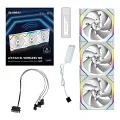 Lian Li UNI Fan SL - Wireless 120 - Triple Pack - ARGB Fan - 2.4 GHz Wireless Signal for RGB & Fan Control - Customizable Lighting Effects - Controller Required - White (12SL1W3W)