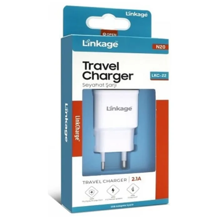 LİNKAGE BEYAZ RENK 10 WATT 2A ÇIKIŞ ŞARJ ALETİ LKC-22