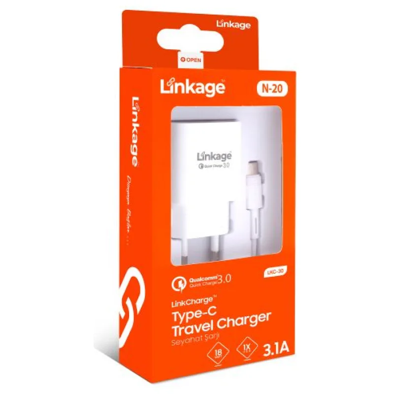 Linkage Type-C Kablolu Seyahat Şarjı LKC-30