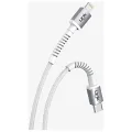 LINKTECH K599 SAFE 30W PD ÖRGÜLÜ METAL BAŞLI TYPE-C LİGHTNİNG ŞARJ KABLOSU BEYAZ