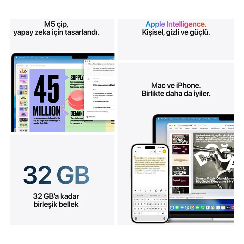 MacBook Air M5 16 GB 1 TB SSD 13.6" MDHC4TU/A Yıldız Işığı