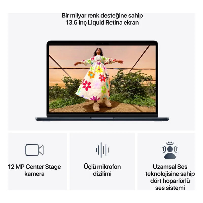 MacBook Air M5 16 GB 512 GB SSD 13.6" MDHE4TU/A Gece Yarısı
