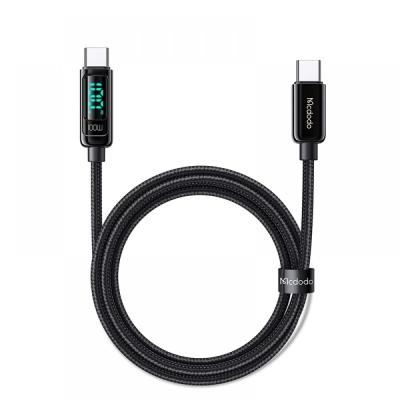 MCDODO CA-8820 100W TYPE-C TO TYPE-C PD DİJİTAL EKRANLI DATA-ŞARJ KABLOSU 5A 1.2M-SİYAH
