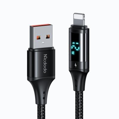 MCDODO DİJİTAL IPHONE HIZLI DATA ŞARJ KABLO 3A 1.2M SİYAH CA-1060