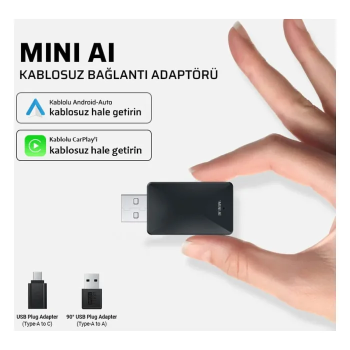 MINI AL KABLOSUZ CARPLAY ANDROİDAUTO OTOMATİK BAĞLANTI ADAPTÖRÜ