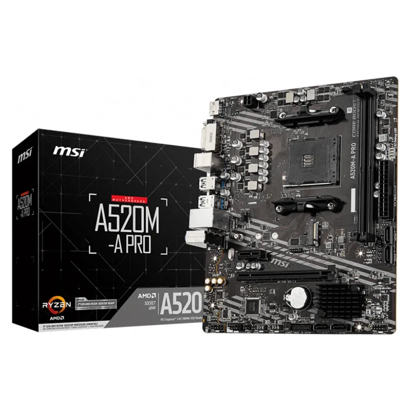 MSI A520M-A Pro AMD AM4 DDR4 Micro ATX Anakart