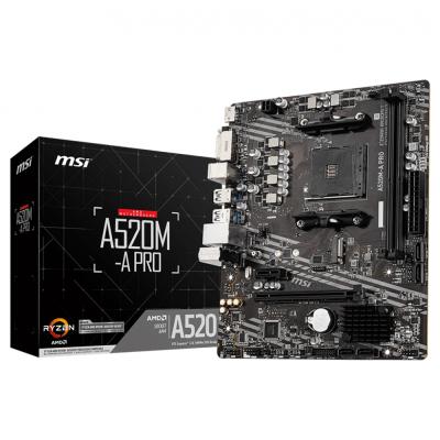 MSI A520M-A PRO 4600MHZ(OC) DDR4 SOKET AM4 M.2 MATX ANAKART
