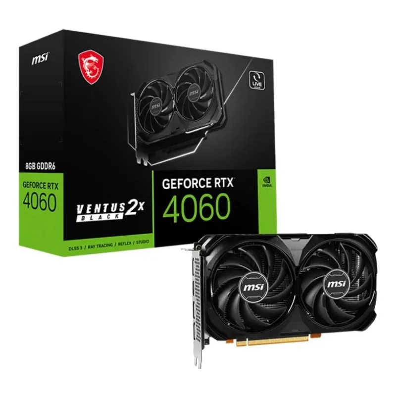 MSI GEFORCE RTX 4060 VENTUS 2X BLACK 8G OC EKRAN KARTI