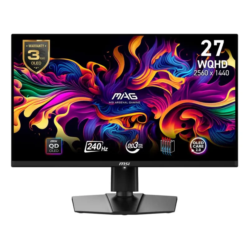 MSI MAG 271QPX QD-OLED E2 26.5" 0.03 ms 2K Pivot 240 Hz OLED Oyuncu Monitörü