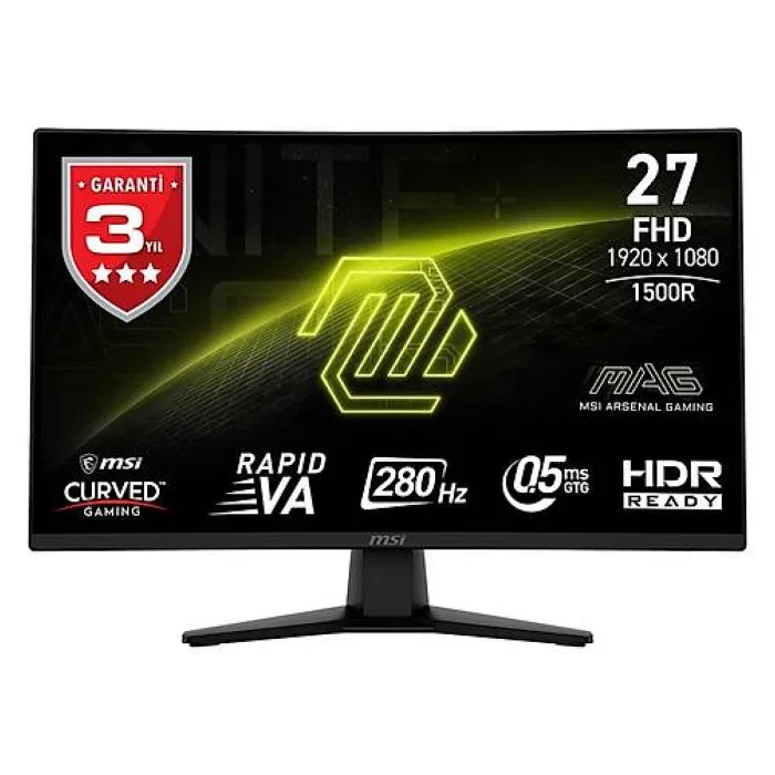 MSI MAG 274CXF 27" 0.5 ms Full HD Curved 280 Hz Oyuncu Monitörü