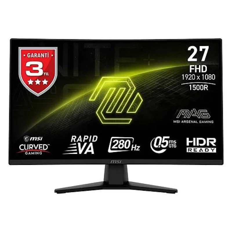 MSI MAG 274CXF 27" 0.5 ms Full HD Curved 280 Hz Oyuncu Monitörü