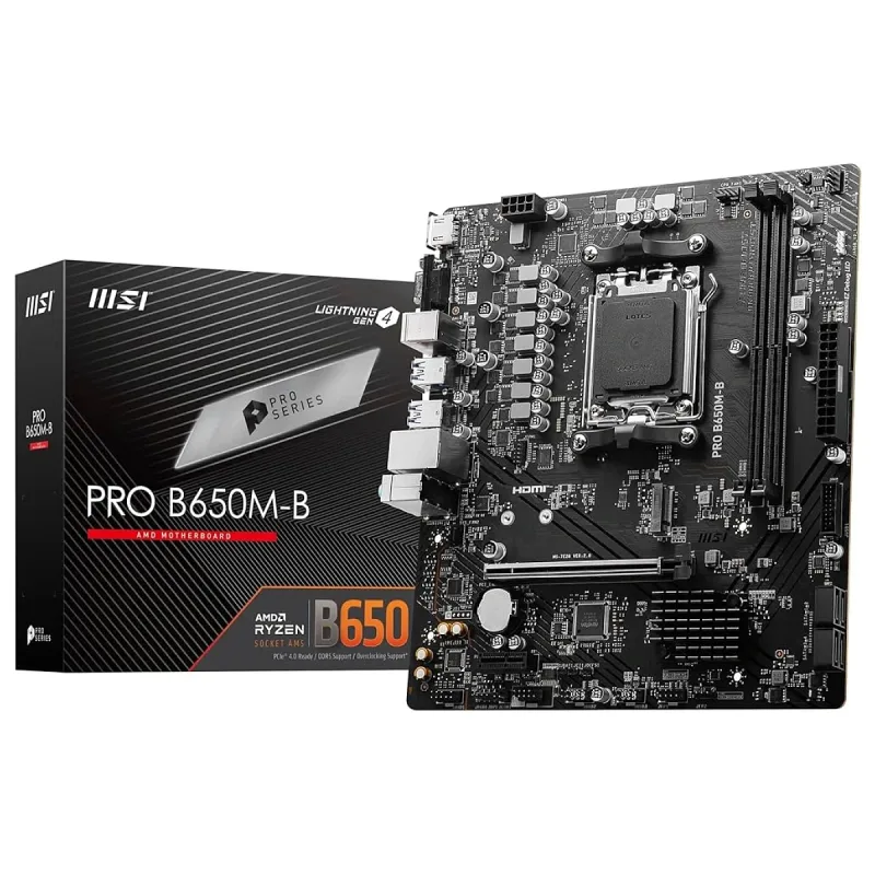 MSI MB PRO B650M-B AM5 DDR5 6800MHZ(OC) HDMI VGA M.2 USB3.2 2.5G LAN MATX