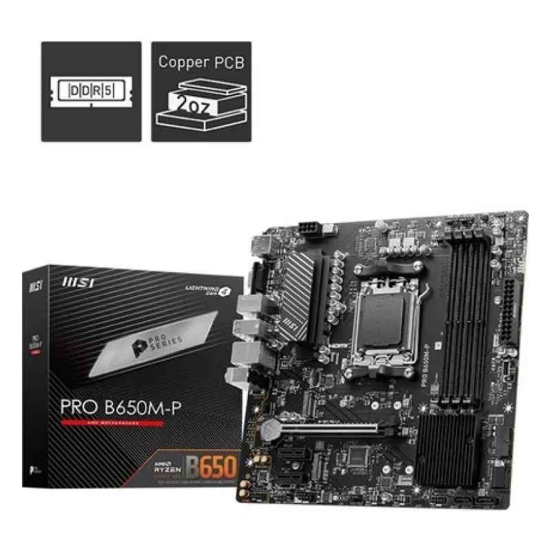 MSI Pro B650M-P AMD AM5 DDR5 Micro ATX Anakart