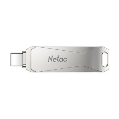 NETAC USB FLASH SÜRÜCÜ U782C, 128 GB, USB 3.0 VE USB TYPE-C, OTG, GÜMÜŞ FLASH BELLEK